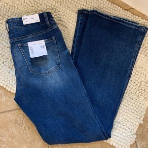 Vervet Medium Wash High Rise Distressed Stretch Flare Jeans